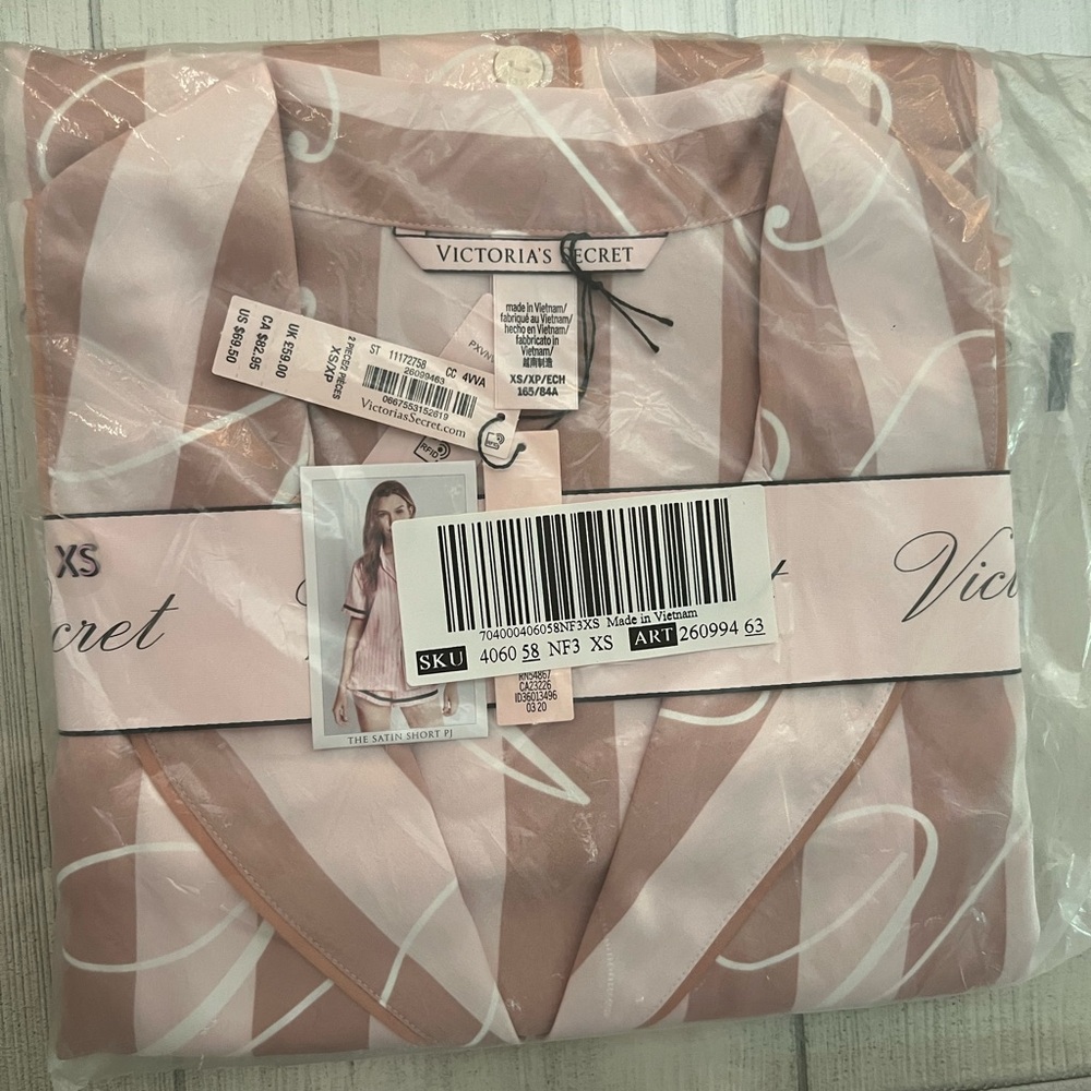 NWT Victoria's Secret Pink Satin Pajama Set XS